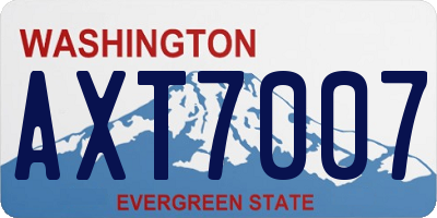 WA license plate AXT7007