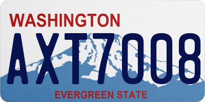 WA license plate AXT7008