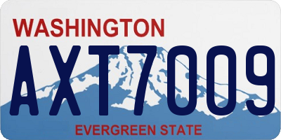 WA license plate AXT7009