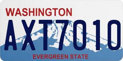 WA license plate AXT7010
