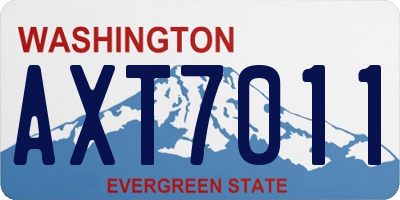 WA license plate AXT7011