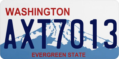 WA license plate AXT7013