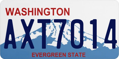 WA license plate AXT7014