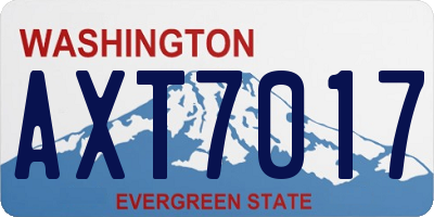 WA license plate AXT7017