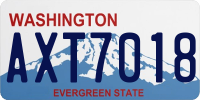 WA license plate AXT7018