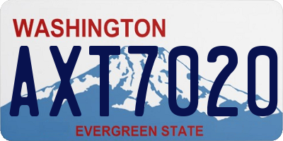 WA license plate AXT7020