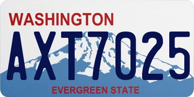 WA license plate AXT7025