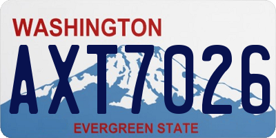WA license plate AXT7026