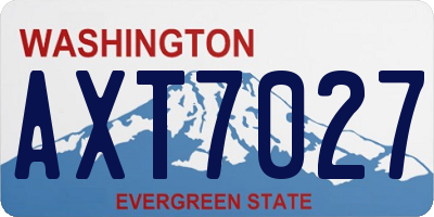 WA license plate AXT7027