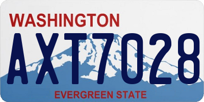 WA license plate AXT7028