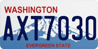 WA license plate AXT7030