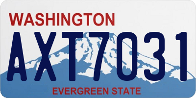 WA license plate AXT7031