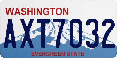 WA license plate AXT7032