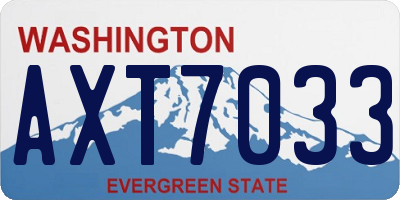 WA license plate AXT7033