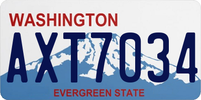 WA license plate AXT7034
