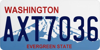 WA license plate AXT7036