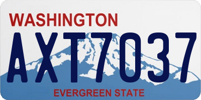 WA license plate AXT7037