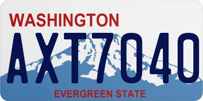 WA license plate AXT7040