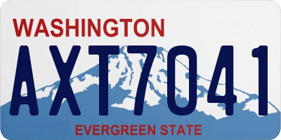 WA license plate AXT7041