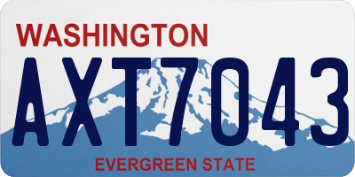 WA license plate AXT7043