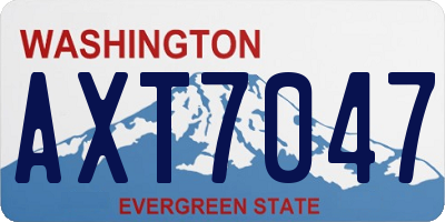 WA license plate AXT7047