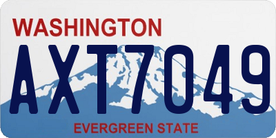 WA license plate AXT7049