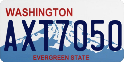 WA license plate AXT7050