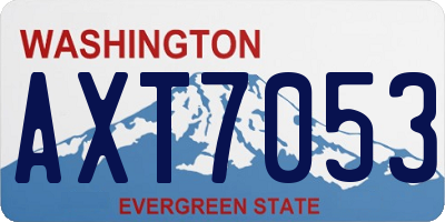 WA license plate AXT7053