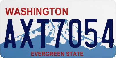 WA license plate AXT7054