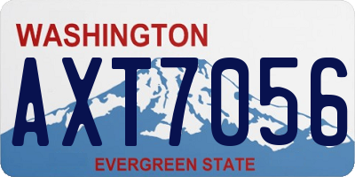 WA license plate AXT7056