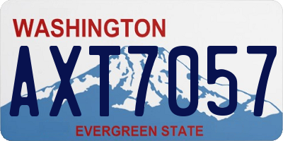 WA license plate AXT7057