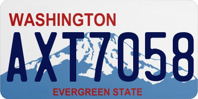 WA license plate AXT7058