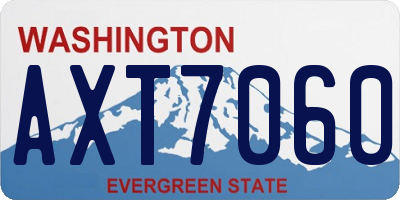 WA license plate AXT7060