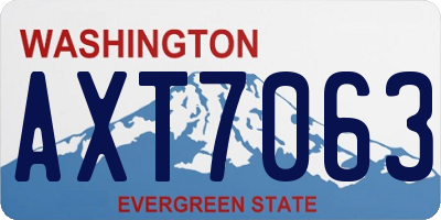 WA license plate AXT7063