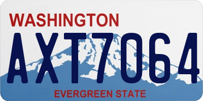 WA license plate AXT7064