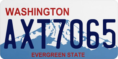 WA license plate AXT7065