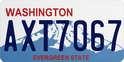 WA license plate AXT7067