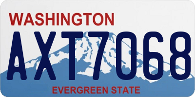 WA license plate AXT7068