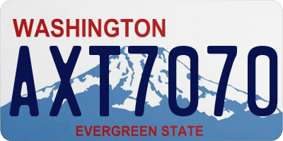 WA license plate AXT7070