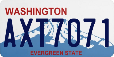 WA license plate AXT7071