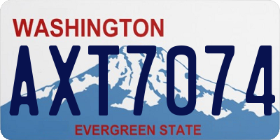 WA license plate AXT7074