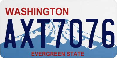 WA license plate AXT7076