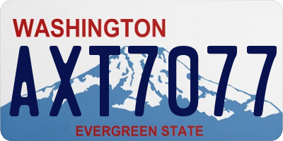 WA license plate AXT7077