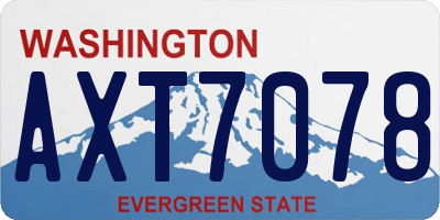 WA license plate AXT7078