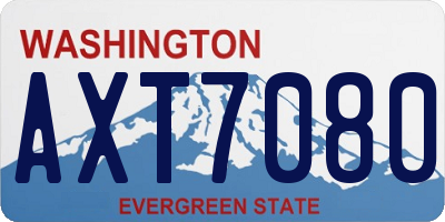 WA license plate AXT7080