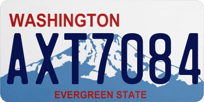 WA license plate AXT7084