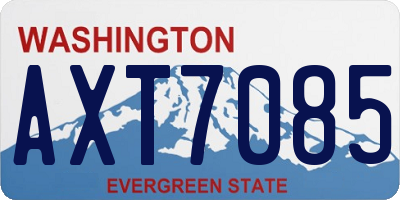 WA license plate AXT7085