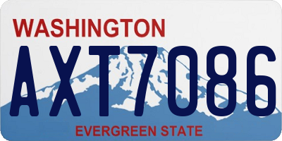 WA license plate AXT7086