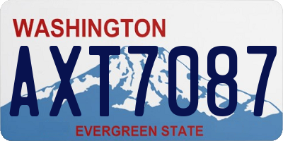 WA license plate AXT7087