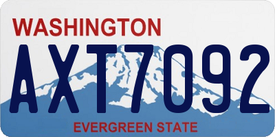 WA license plate AXT7092